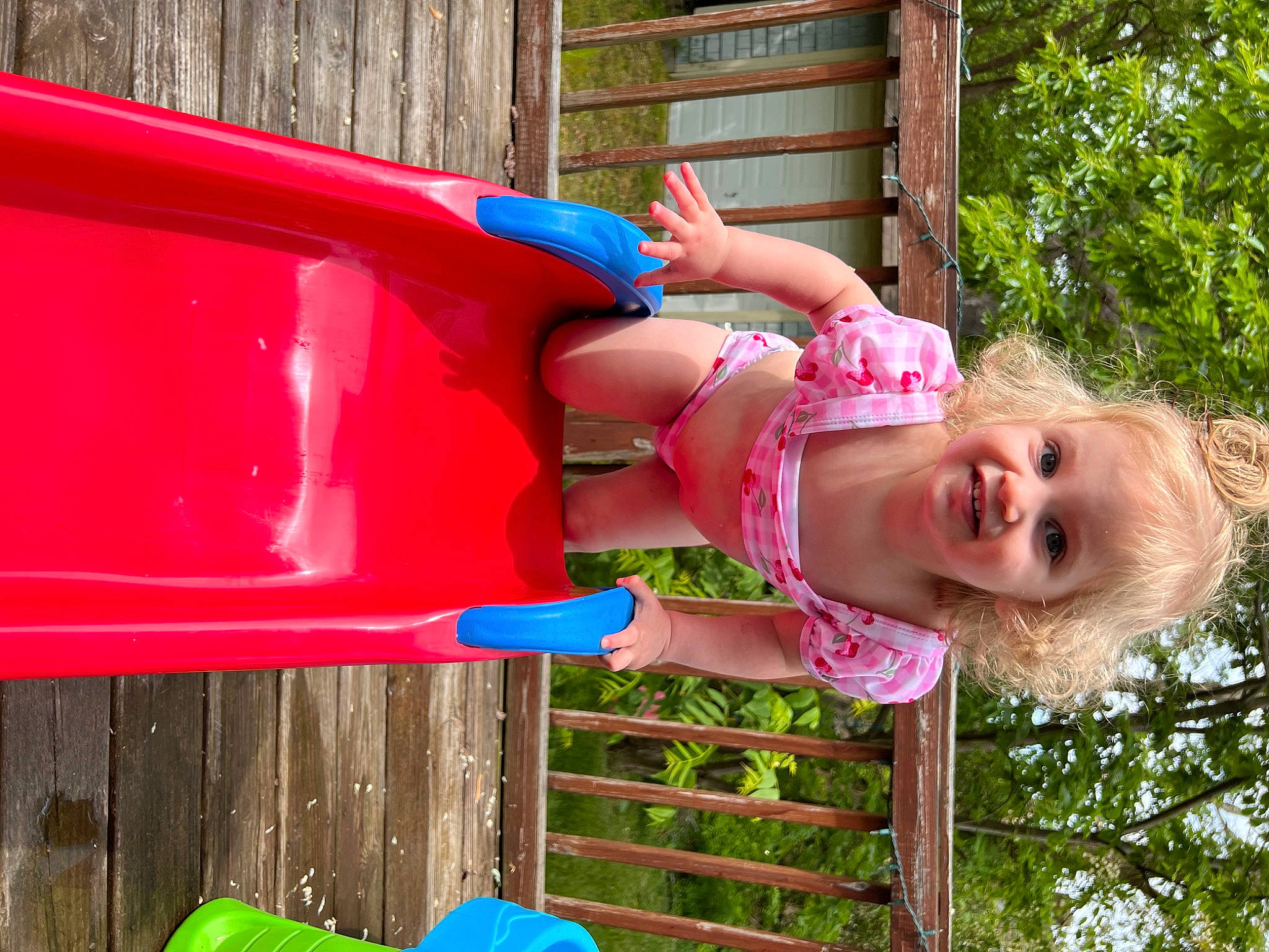 Alaska joined the competition — help win amazing prizes! baby_toddler_clothing, child, chute, city, electric_blue, fun, grass, green, happy, joy, leisure, magenta, outdoor_play_equipment, person, photograph, pink, recreation, red, smile, toddler
