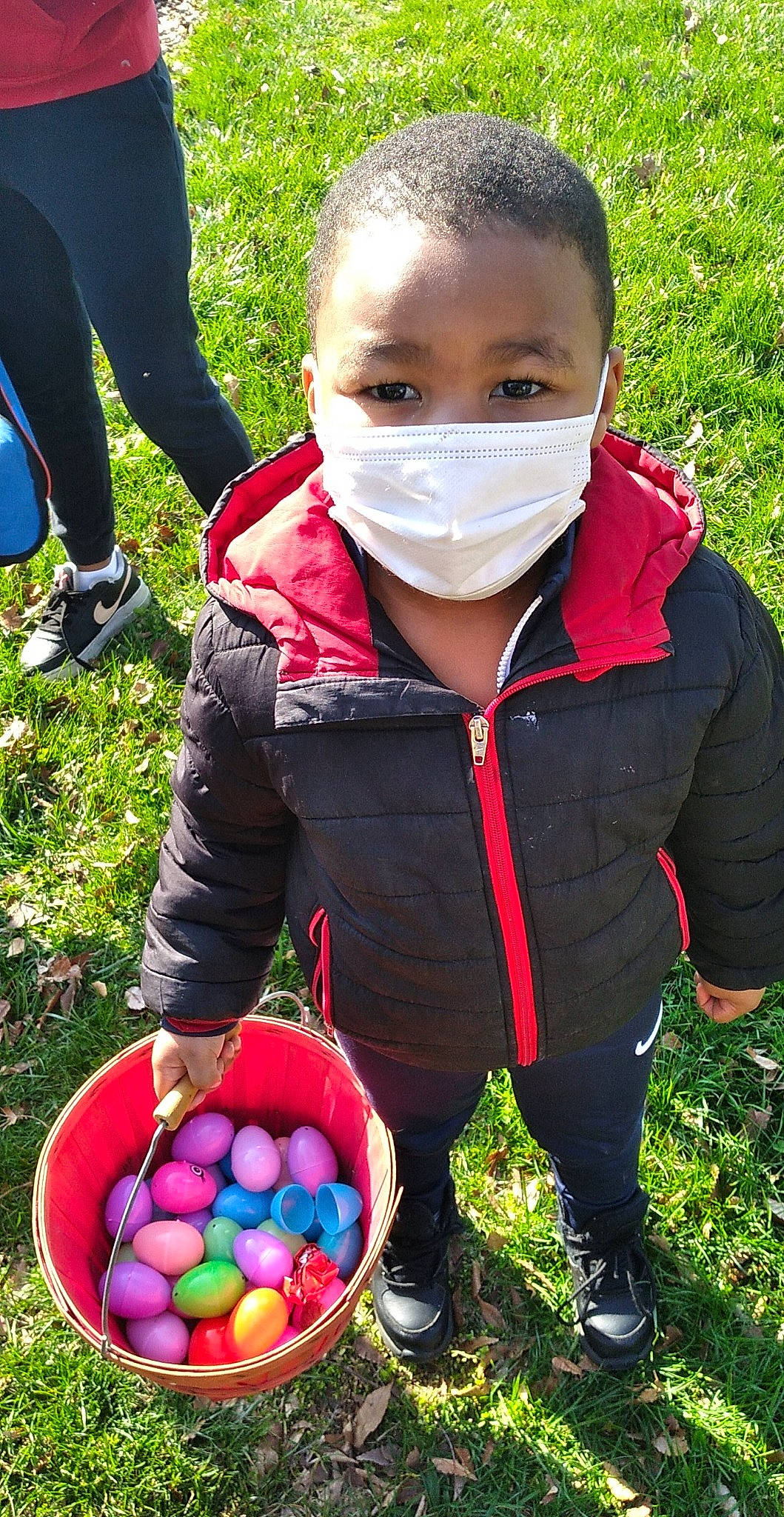 Rashawn joined the competition — help win amazing prizes! basket, child, easter, easter_egg, egg, electric_blue, fun, grass, green, happy, head, jacket, leisure, people_in_nature, person, photograph, play, shoe, sneakers, soil