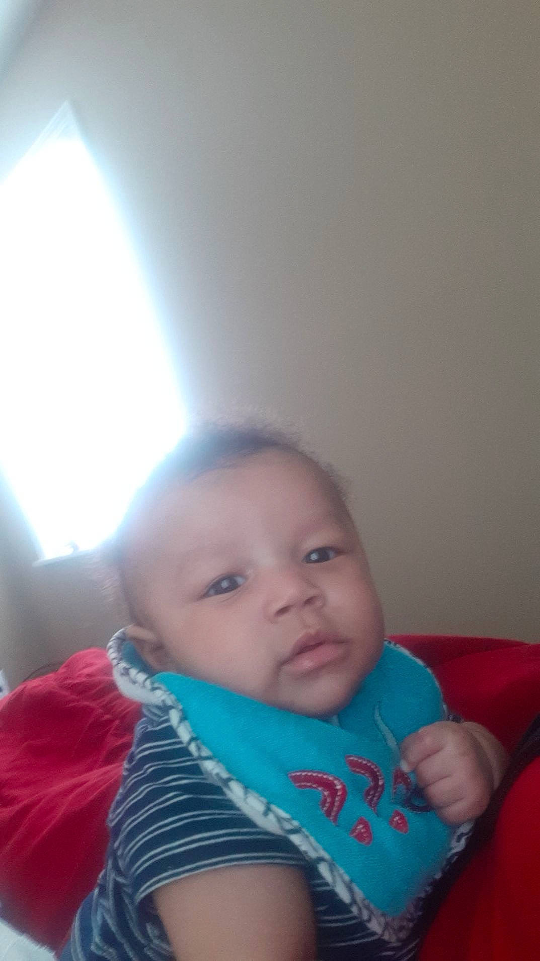 Halo joined the competition — help win amazing prizes! baby, baby_toddler_clothing, chair, cheek, child, comfort, drinkware, ear, electric_blue, fun, happy, iris, lens_flare, linens, lip, nose, person, room, sitting, toddler