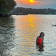 Niomi joined the competition — help win amazing prizes! child, clouds, evening, lake, leisure, nature, outdoor, person, reflection, relaxation, scenic, shore, sky, summer, sunlight, sunset, swimming, trees, vacation, water