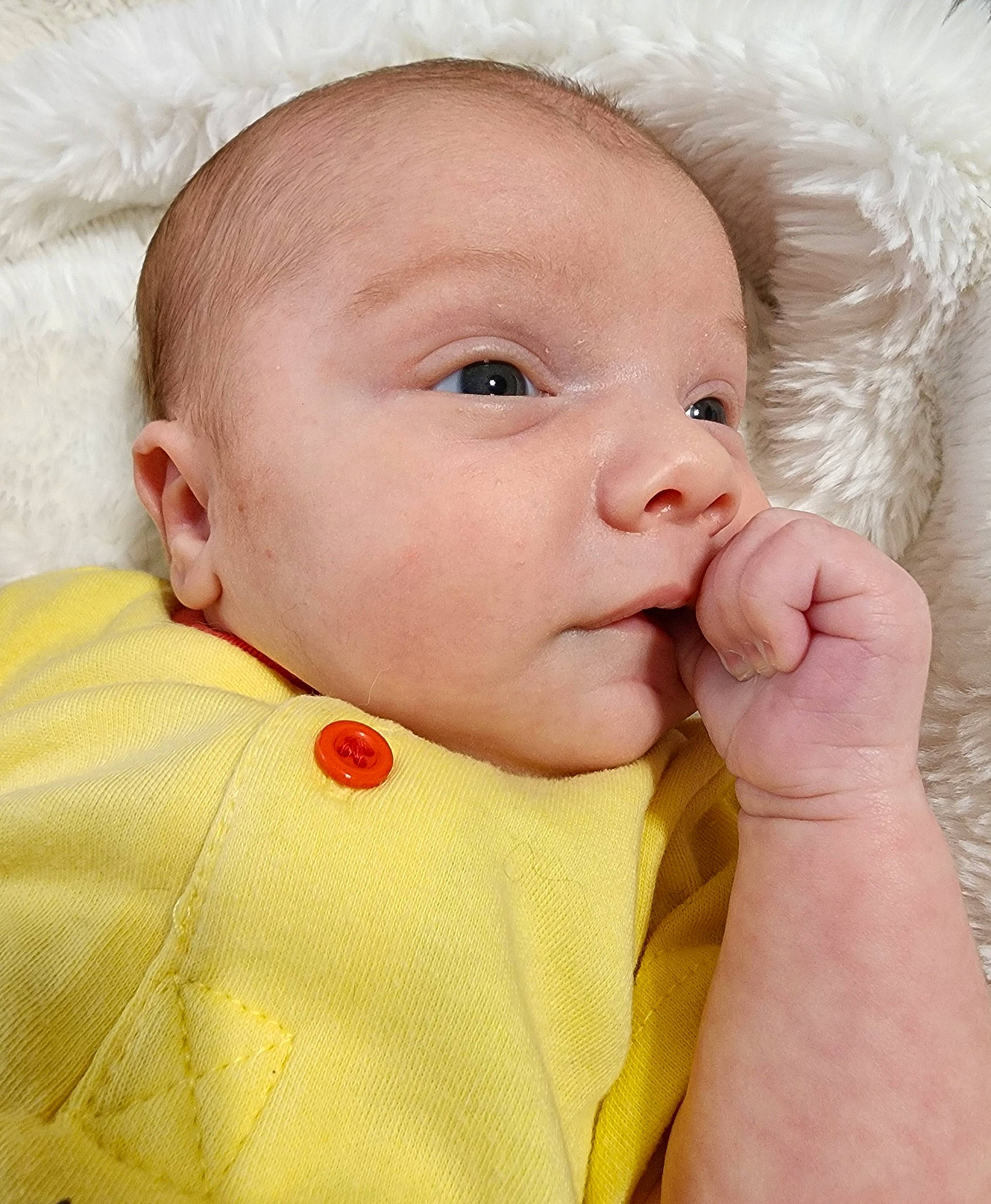 Evan joined the competition — help win amazing prizes! baby, baby_toddler_clothing, cheek, child, close_up, collar, ear, eye, eyebrow, eyelash, gesture, hair, happy, iris, lip, nose, person, skin, sleeve, thumb