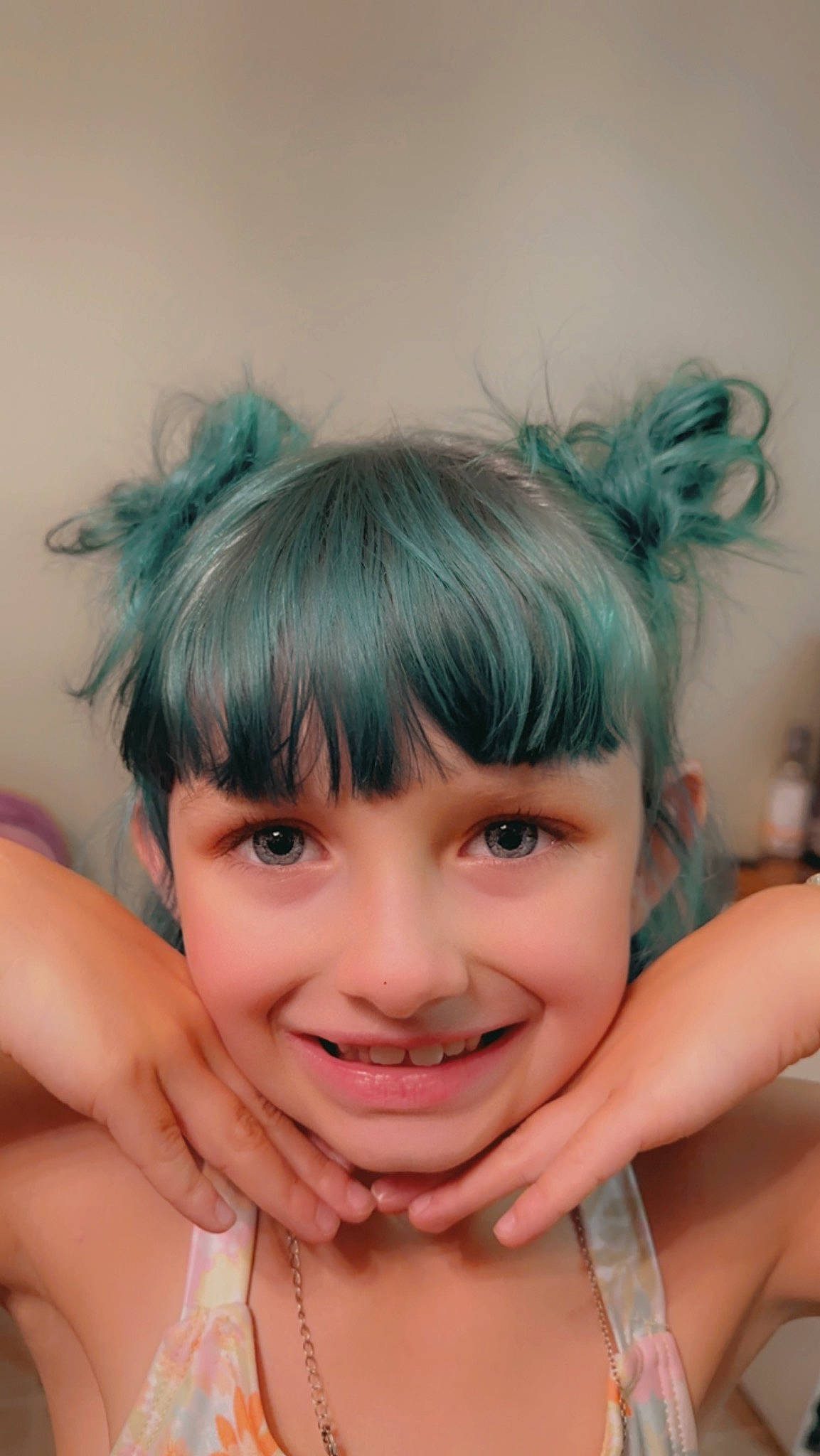 Nala joined the competition — help win amazing prizes! bangs, blond, cheek, ear, eyelash, face, finger, flash_photography, gesture, hand, happy, headpiece, iris, joy, lip, neck, nose, person, shoulder, skin