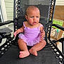 Leilanii joined the competition — help win amazing prizes! baby, child, tutu, purple_clothing, outdoor_chair, porch, black_mesh, barefoot, curly_hair, earrings, sitting, expression, infant, summer, relaxing, daylight, home, cute, person, young_child