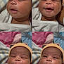Pablo is registered to the contest to win money with this photo: baby, infant, child, portrait, smiling, sleepy, hat, yellow_hat, white_clothing, blanket, closeup, cute, face, expression, indoors, soft_lighting, collage, newborn, person, happy