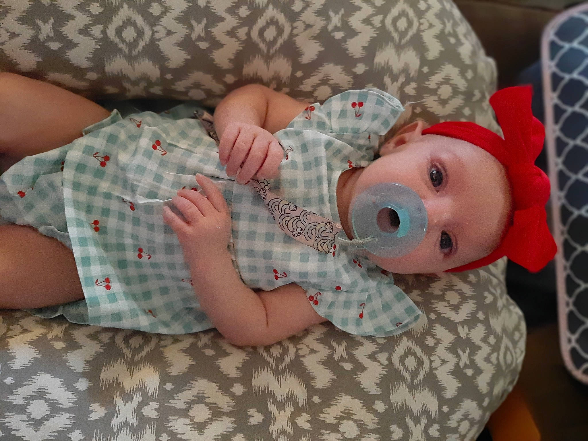 Naomi joined the competition — help win amazing prizes! baby, baby_products, baby_sleeping, baby_toddler_clothing, bed, bedding, child, comfort, design, doll, linens, pattern, person, pink, plaid, room, skin, sleeve, toddler, toy