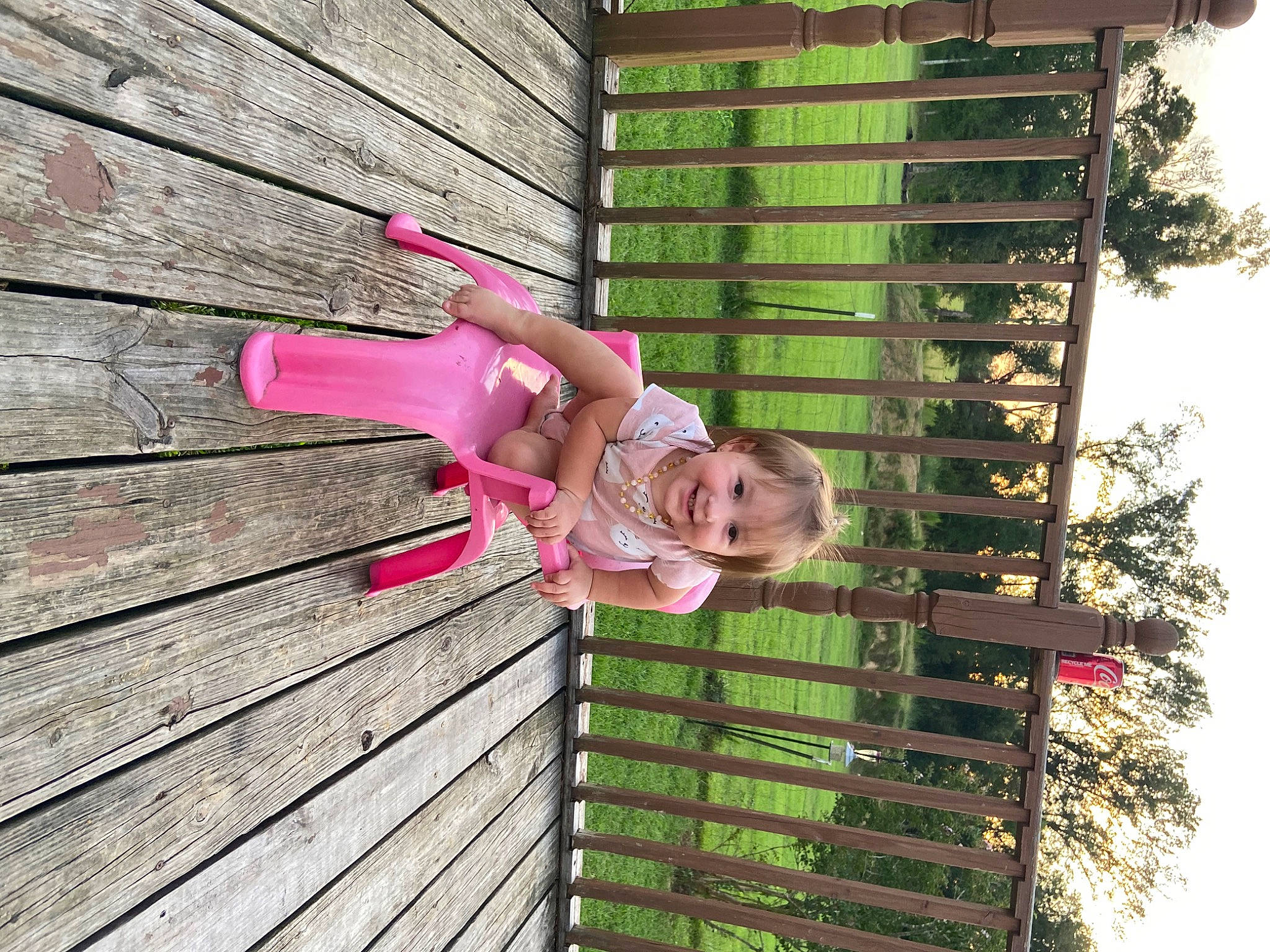 Joycelynn joined the competition — help win amazing prizes! flooring, fun, grass, green, happy, hardwood, joy, landscape, leisure, magenta, person, pink, plank, plant, rectangle, sky, smile, toddler, tree, wood