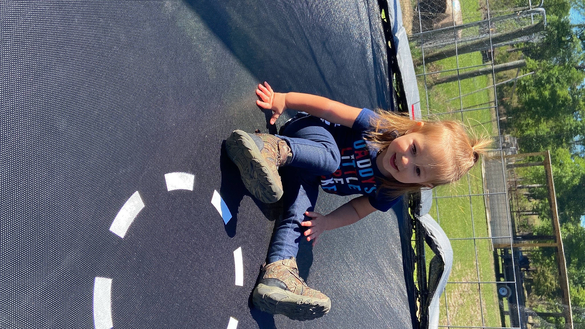 Joycelynn joined the competition — help win amazing prizes! adventure, asphalt, child, denim, electric_blue, fun, grass, joy, knee, leisure, outdoor_shoe, person, recreation, rope, shadow, smile, toddler, tree, walking_shoe
