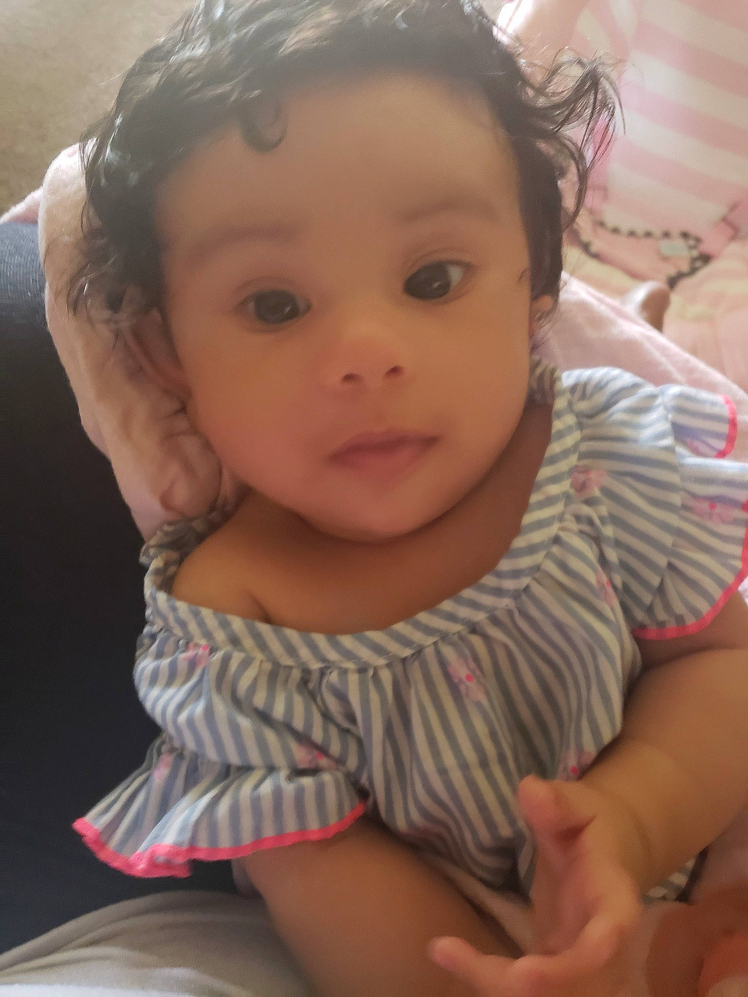 Odessa is registered to the contest to win money with this photo: baby, beauty, cheek, child, chin, ear, eye, eyebrow, face, forehead, head, human, iris, lip, mouth, neck, nose, person, pink, skin