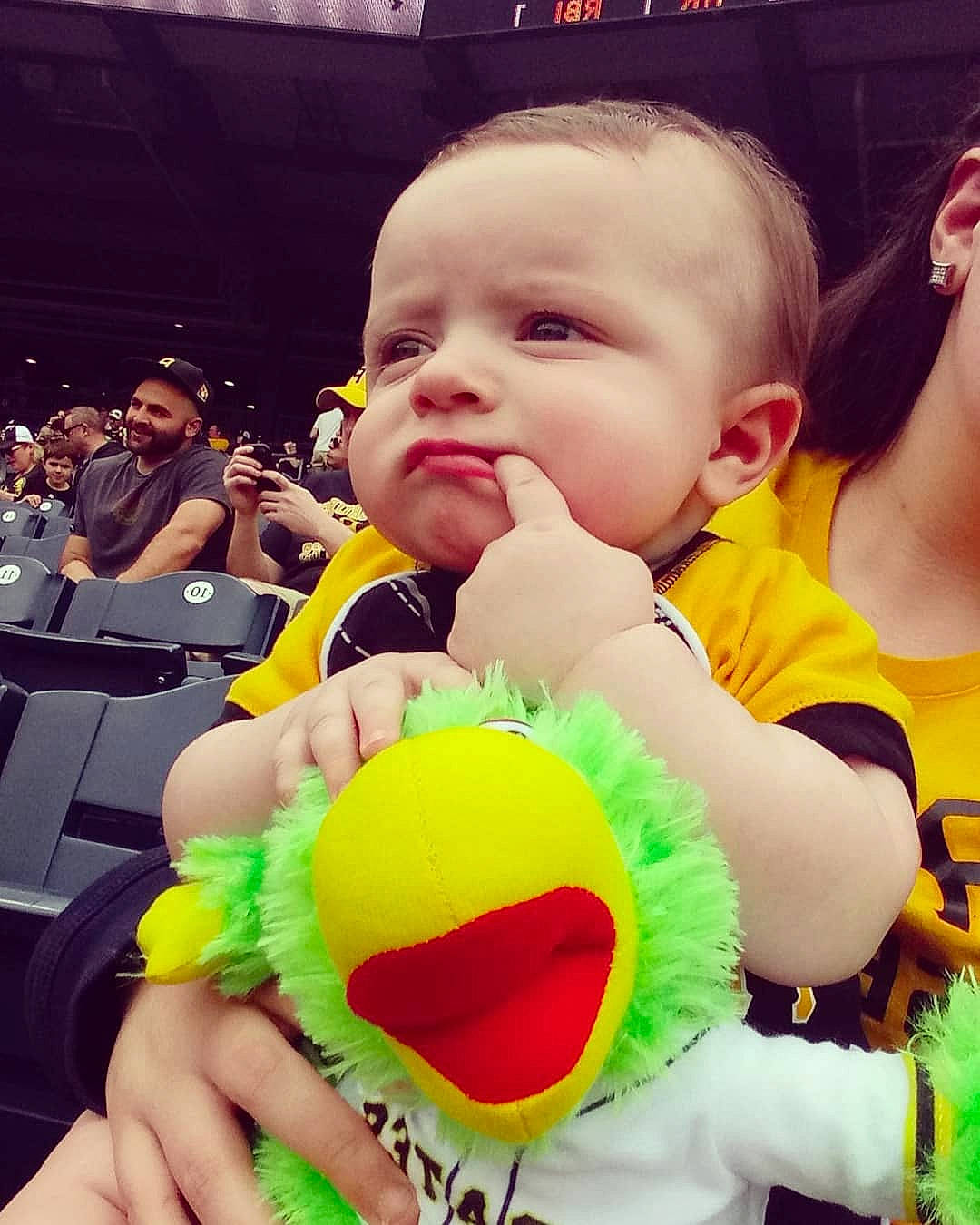 Deklan is registered to the contest to win money with this photo: baby, child, ear, eye, fan, fun, happy, headwear, people, person, photography, play, product, selfie, smile, toddler, yellow