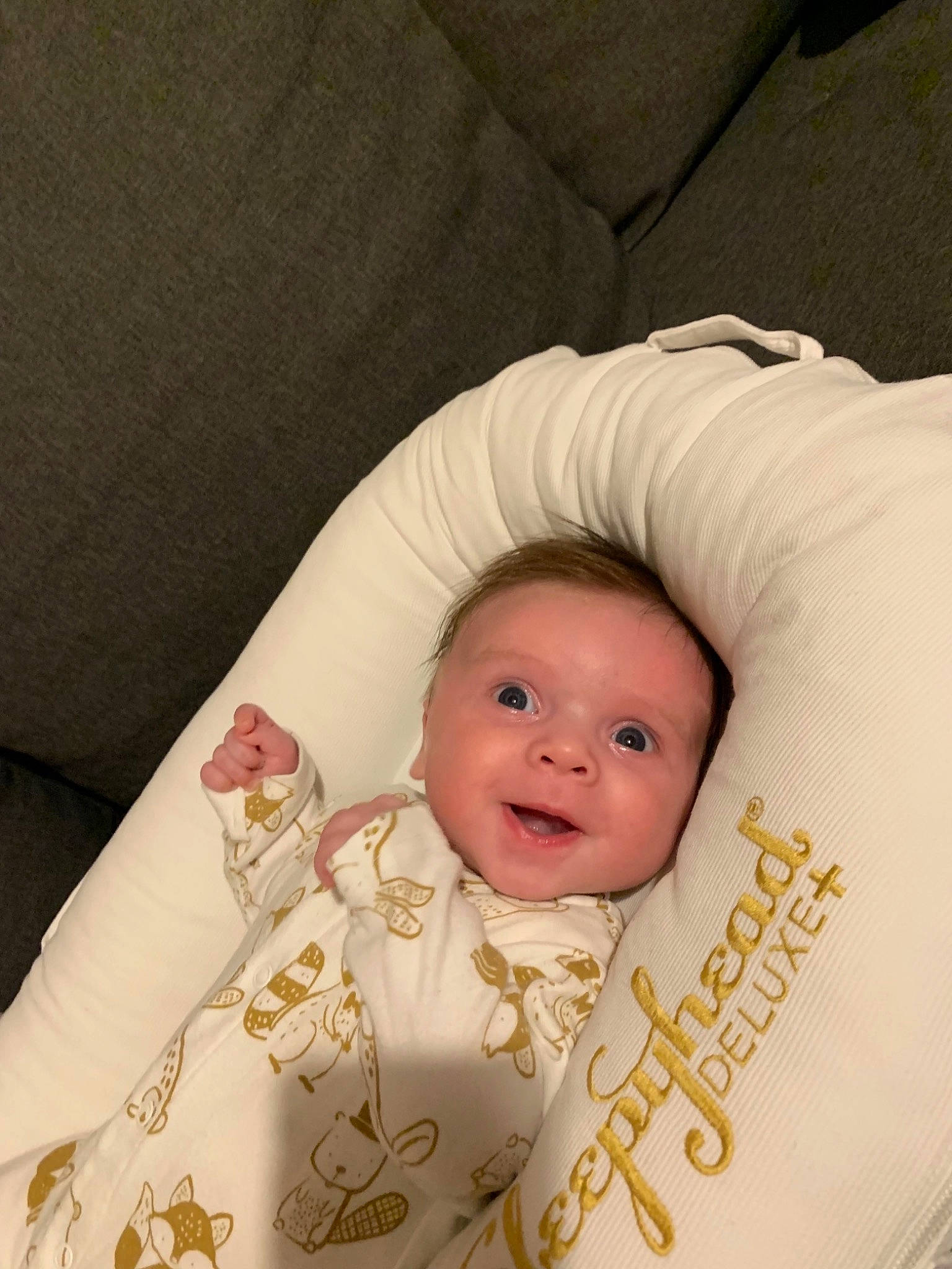 Odin joined the competition — help win amazing prizes! baby, baby_laughing, baby_products, baby_sleeping, baby_toddler_clothing, bedding, cheek, child, comfort, happy, laugh, linens, peach, person, portrait_photography, room, skin, sleeve, smile, textile