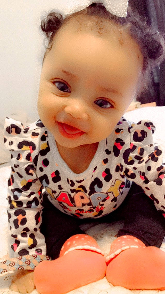 Maiyonna is registered to the contest to win money with this photo: baby, baby_crawling, baby_laughing, baby_products, baby_toddler_clothing, cheek, child, crawling, eyebrow, facial_expression, forehead, jheri_curl, long_sleeved_t_shirt, mouth, nightwear, nose, overall, person, skin, toddler