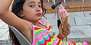 Nelya a rejoint le concours — aidez-le/la à gagner de superbes lots ! cafe, casual, chair, child, colorful_dress, cone, crochet, food, fun, hair, ice_cream, leisure, outdoor, peace_sign, people, person, relaxing, scooter, side_view, summer