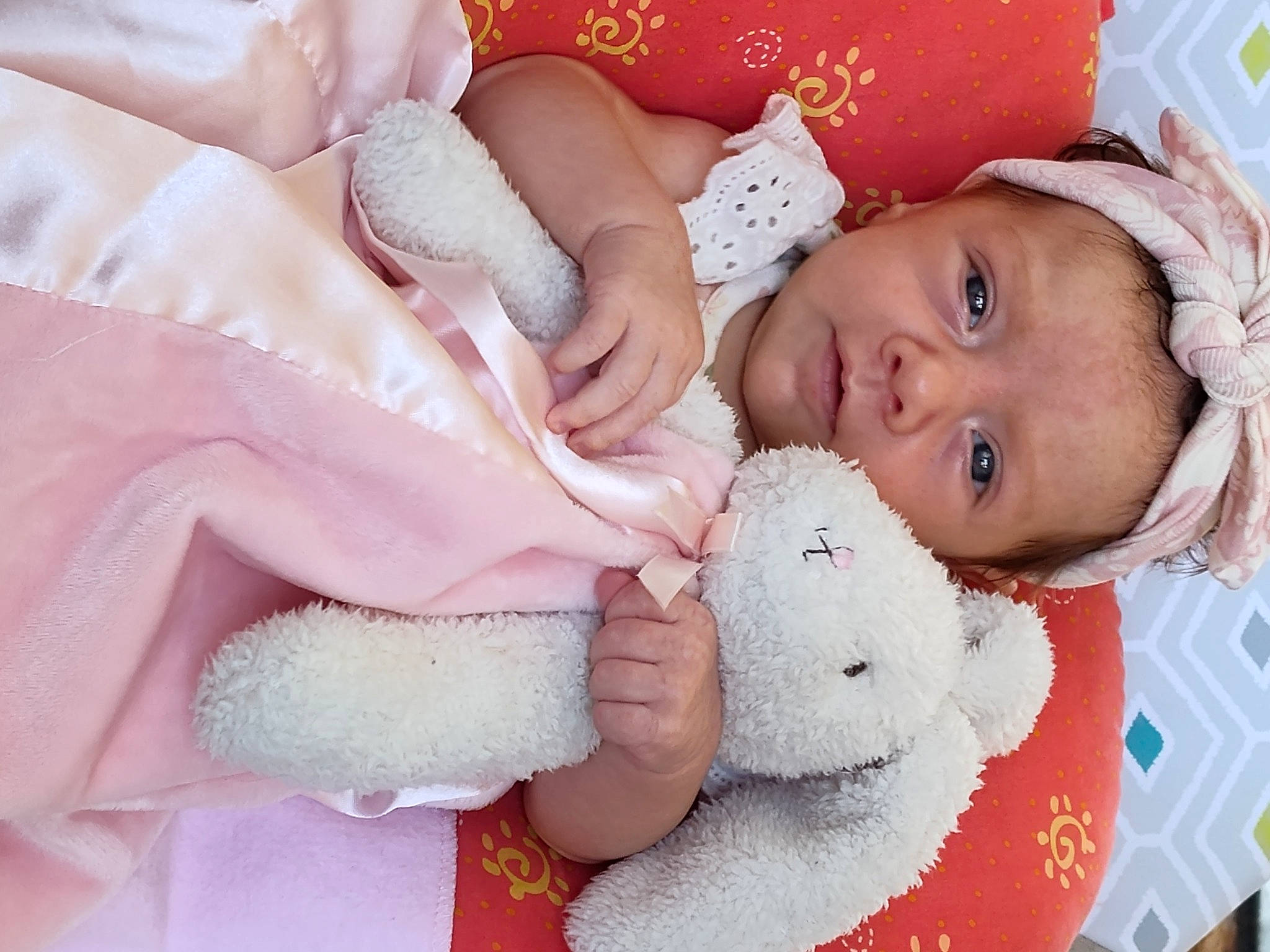 Arabella joined the competition — help win amazing prizes! baby, baby_products, baby_sleeping, baby_toddler_clothing, cheek, child, comfort, eyelash, fur, hat, linens, nail, pattern, person, pink, room, skin, textile, toddler, white