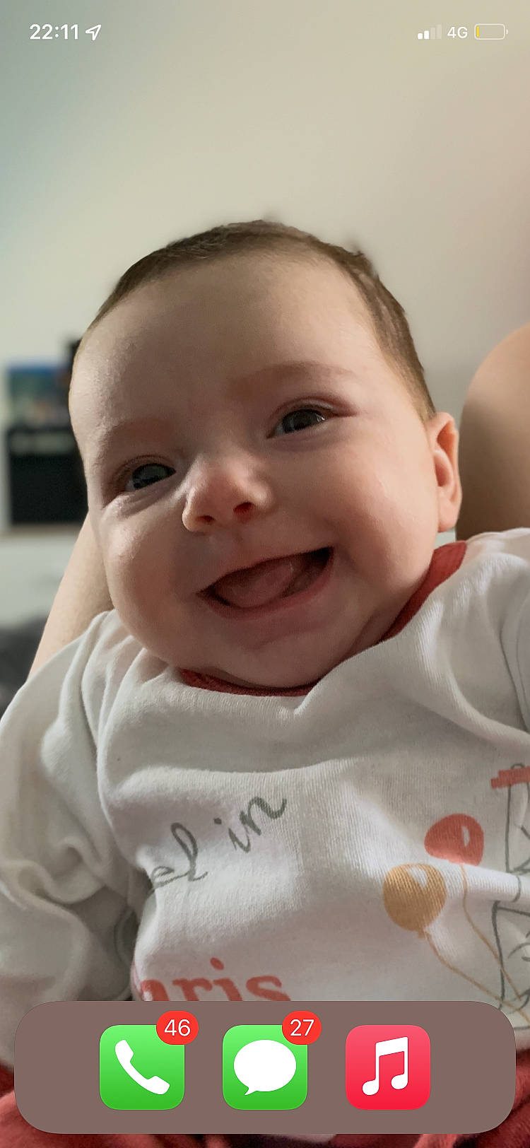 Timéa participe au concours pour gagner de l'argent avec cette photo : baby, baby_toddler_clothing, cheek, chin, eyebrow, eyelash, face, facial_expression, forehead, happy, iris, joy, lip, mouth, neck, nose, person, skin, sleeve, smile