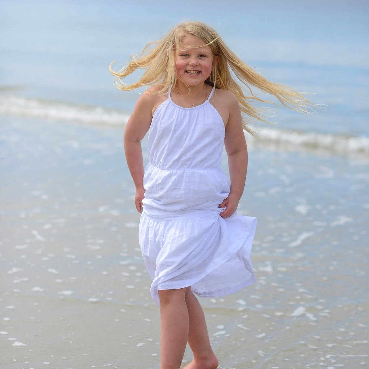 Leila Rose  joined the competition — help win amazing prizes! beach, beachwear, blonde, child, clothing, coast, dress, face, female, girl, hair, head, nature, outdoors, person, photography, portrait, sea, shoreline, water