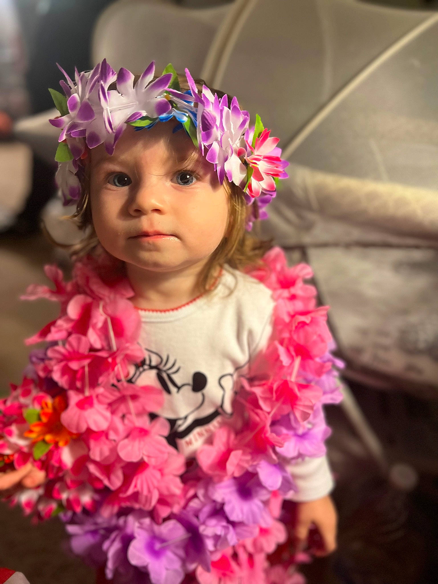 Ava joined the competition — help win amazing prizes! eye, facial_expression, flower, flower_arranging, fun, hair, hairstyle, happy, head, headgear, headpiece, headwear, iris, lei, lip, magenta, person, petal, pink, plant
