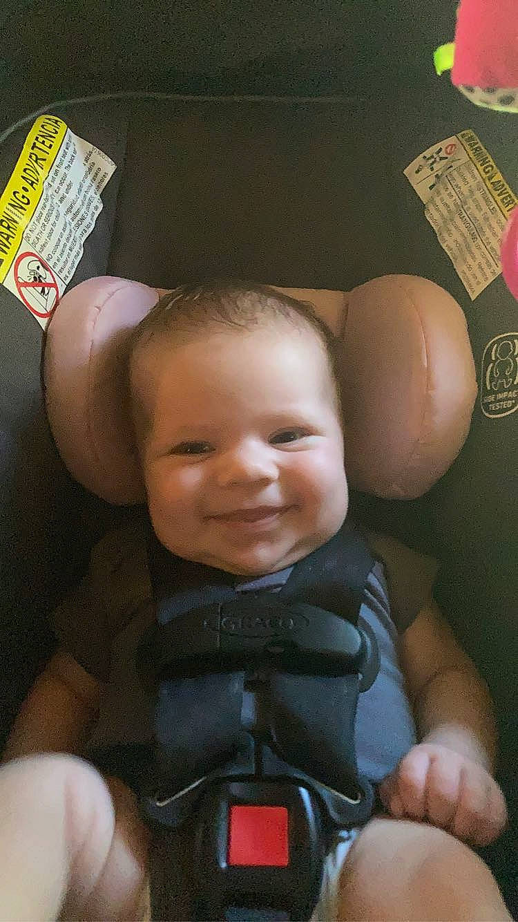 Adelyn is registered to the contest to win money with this photo: baby, black, cheek, child, facial_expression, finger, fun, gesture, hand, happy, human, joy, mouth, muscle, nail, nose, person, product, skin, smile