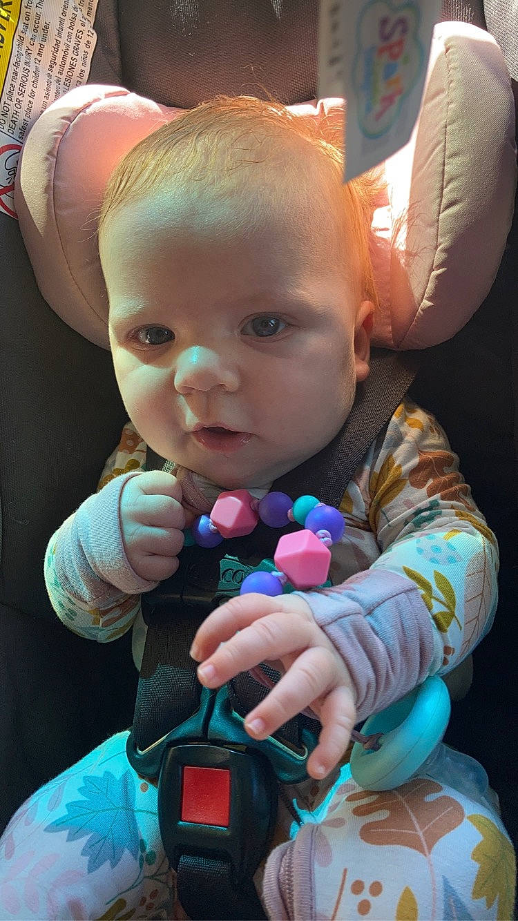 Adelyn is registered to the contest to win money with this photo: baby, baby_toddler_clothing, cheek, eye, finger, fun, hand, happy, head, human, iris, lip, mouth, nose, person, pink, product, skin, thumb, toddler