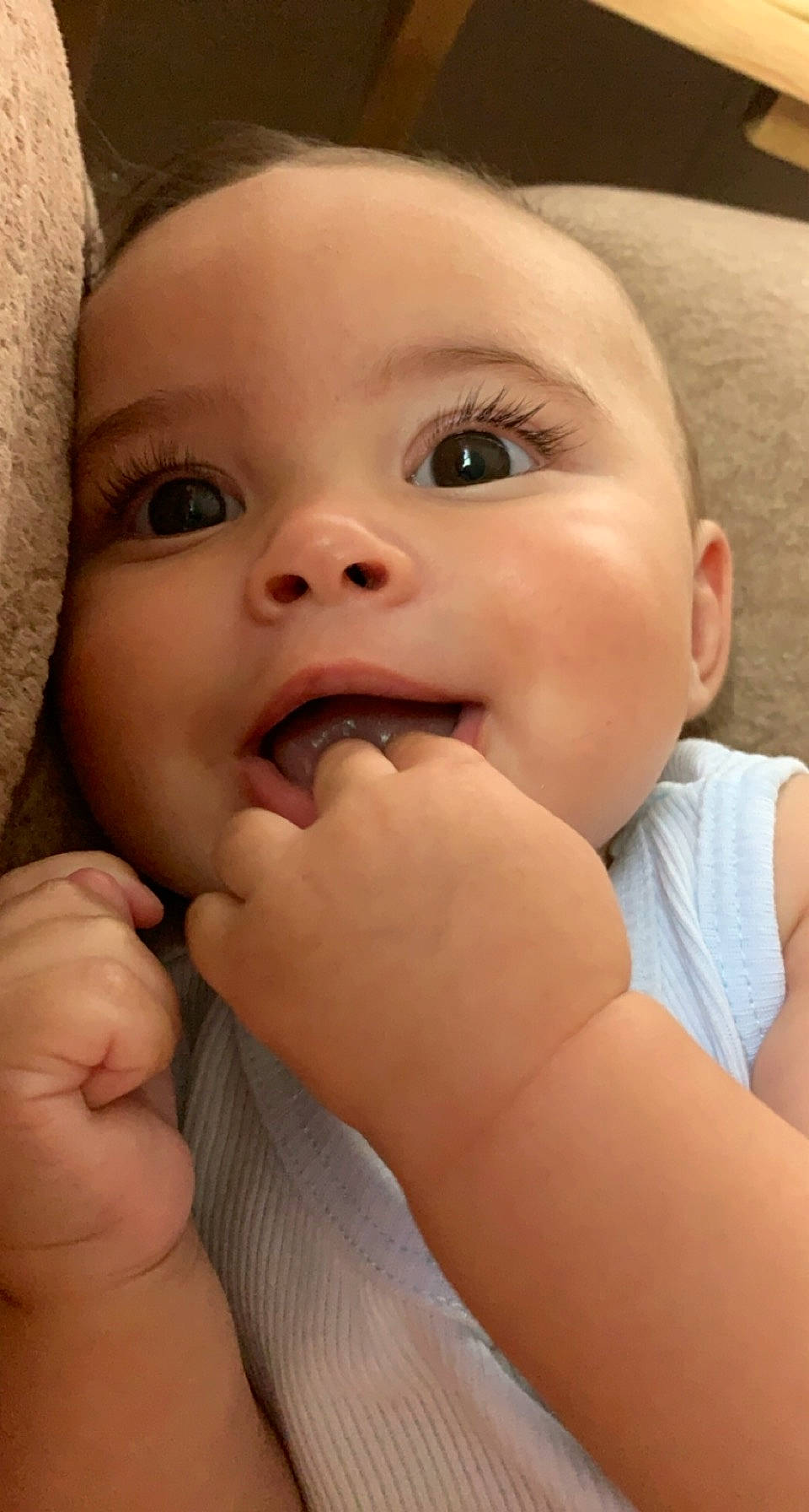 Khoda joined the competition — help win amazing prizes! baby, baby_toddler_clothing, cheek, eye, eyebrow, eyelash, finger, gesture, hair, hand, happy, head, iris, lip, mouth, nail, nose, person, skin, thumb