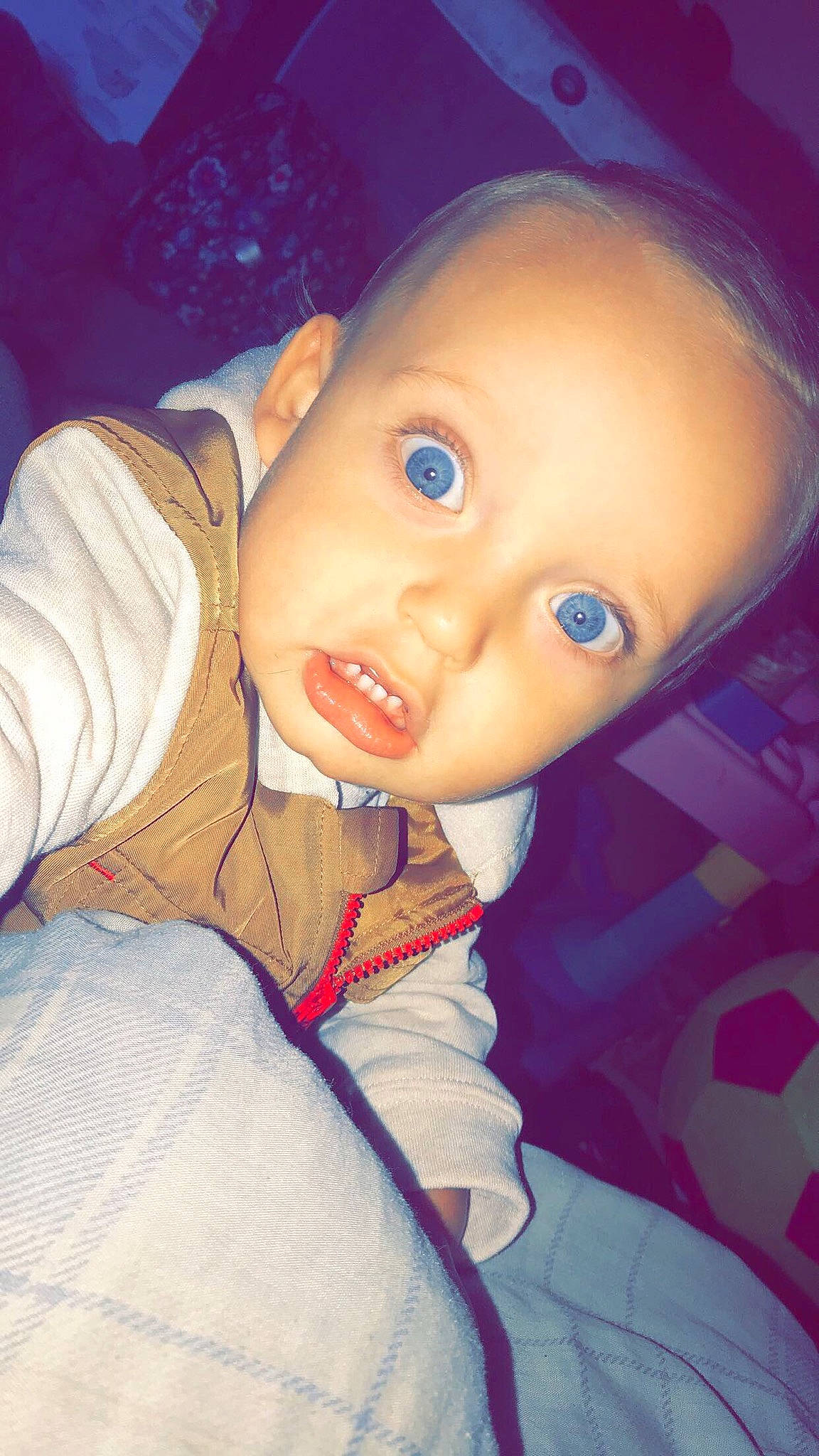 Klayton is registered to the contest to win money with this photo: baby, cheek, child, chin, cool, ear, eye, eyebrow, face, forehead, head, iris, lip, mouth, nose, person, pink, skin, smile, toddler