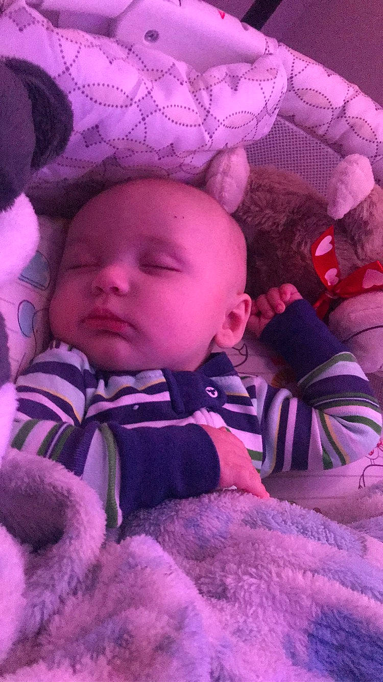 Maison joined the competition — help win amazing prizes! baby, bedtime, cheek, child, eye, head, magenta, mouth, nose, person, pink, purple, sleep, stuffed_toy, toddler, violet