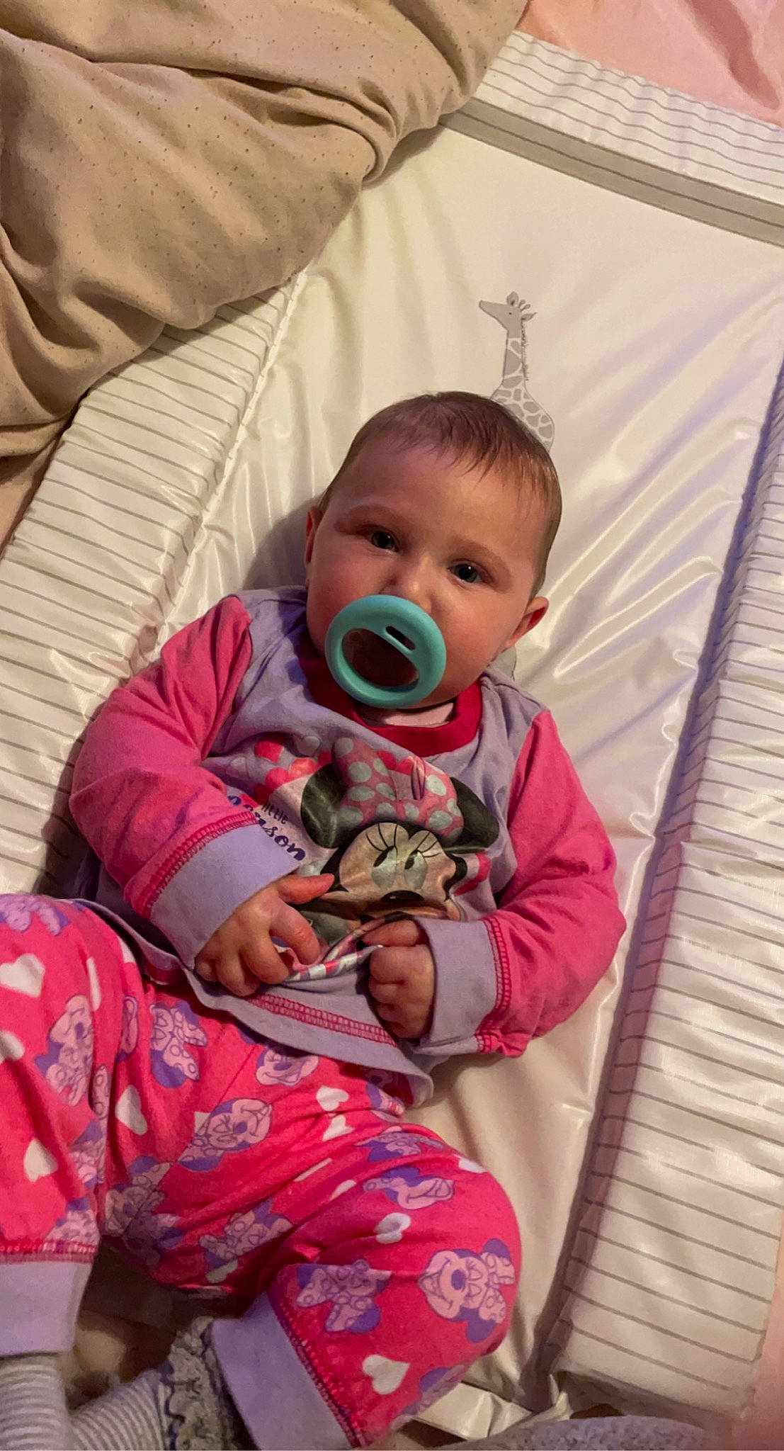 Poppy-rose joined the competition — help win amazing prizes! baby, baby_toddler_clothing, cheek, child, comfort, facial_expression, fun, hairstyle, happy, lap, linens, mouth, person, pink, product, sitting, skin, sleeve, textile, toddler