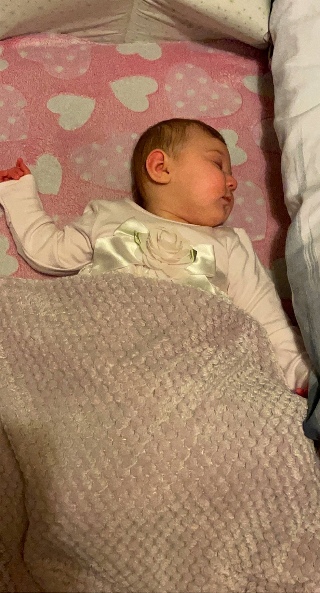 Poppy-rose is registered to the contest to win money with this photo: baby, baby_sleeping, baby_toddler_clothing, bed, bedding, bedtime, cheek, comfort, eye, finger, flooring, head, infant_bed, linens, nose, pattern, person, skin, sleeve, toddler