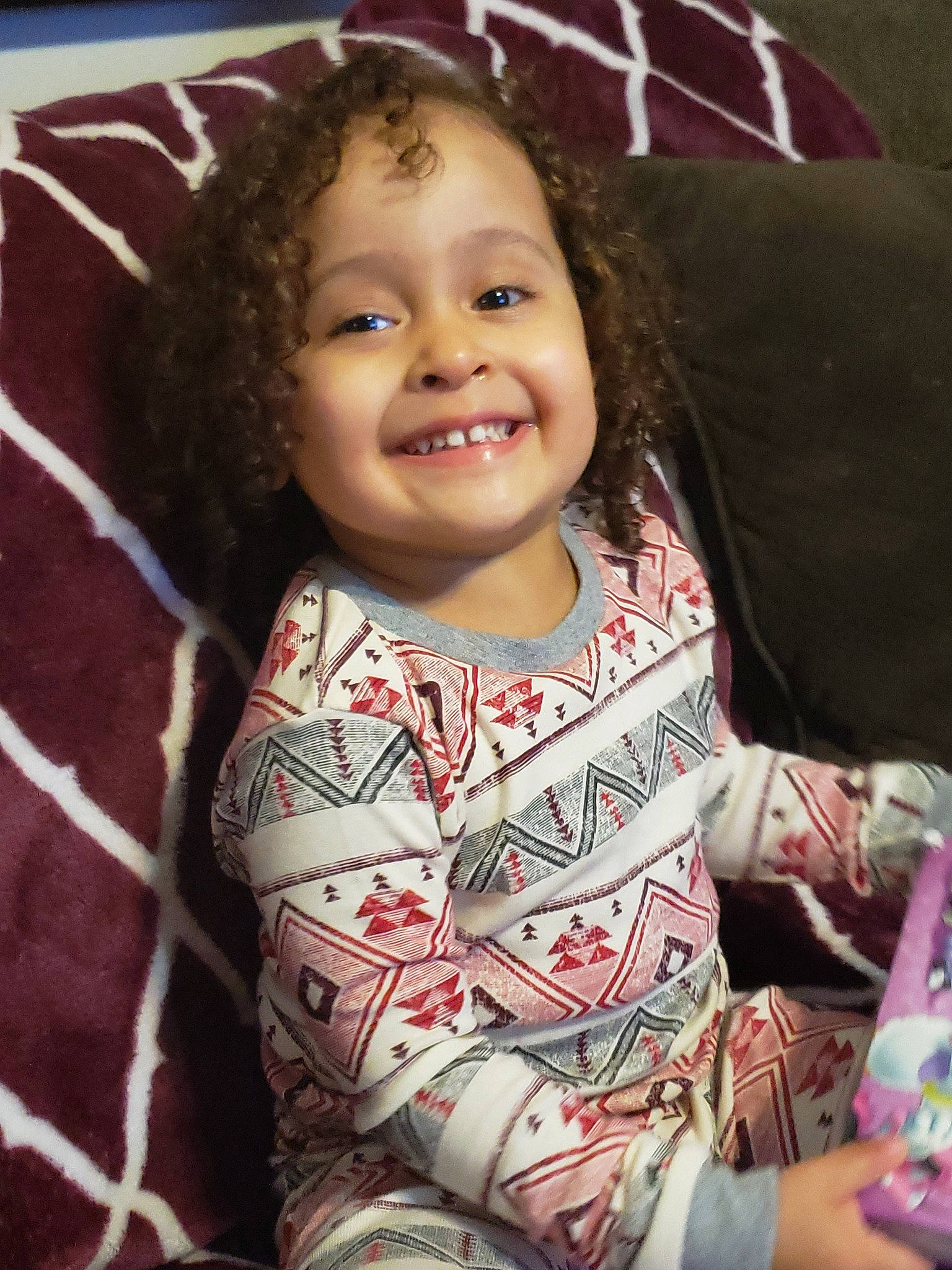 Jalina is registered to the contest to win money with this photo: baby, cheek, child, eye, face, facial_expression, fun, happy, head, iris, joy, laugh, nose, organ, person, sitting, skin, smile, toddler, tooth