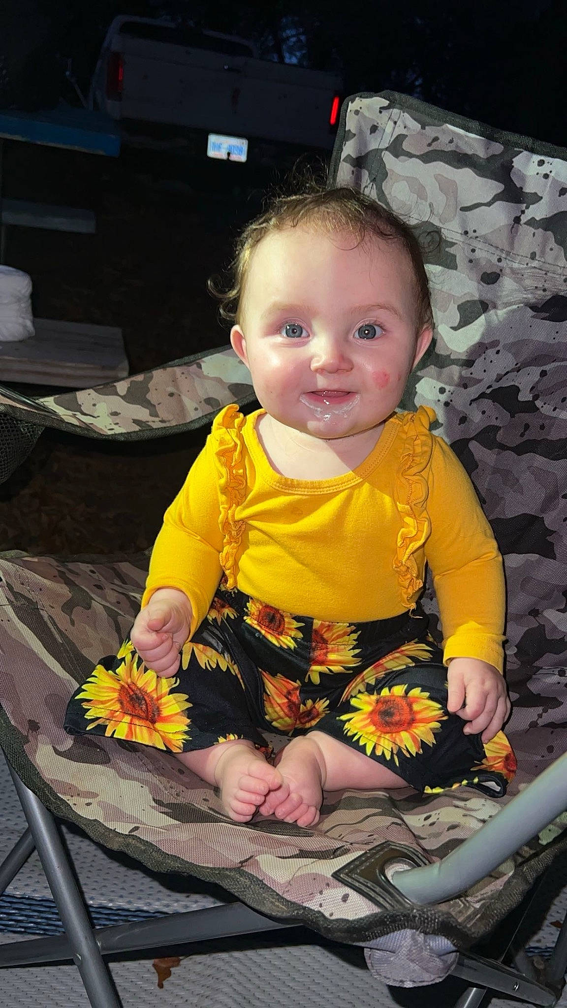 Paisley is registered to the contest to win money with this photo: baby, baby_toddler_clothing, beauty, cheek, child, dress, event, flower, fun, grass, happy, iris, people, person, photograph, plant, skin, smile, snapshot, toddler