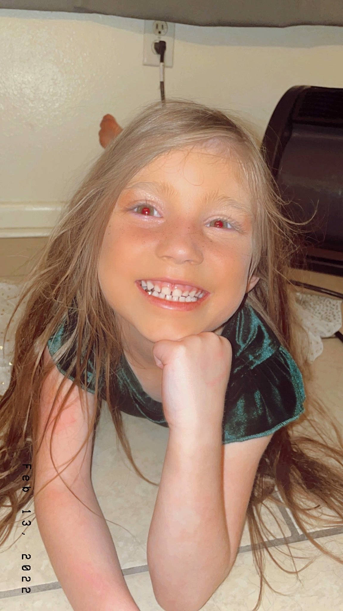 Allie is registered to the contest to win money with this photo: chest, chin, eyebrow, eyelash, face, flash_photography, happy, iris, jaw, joint, joy, layered_hair, lip, long_hair, makeover, mouth, neck, person, shoulder, skin