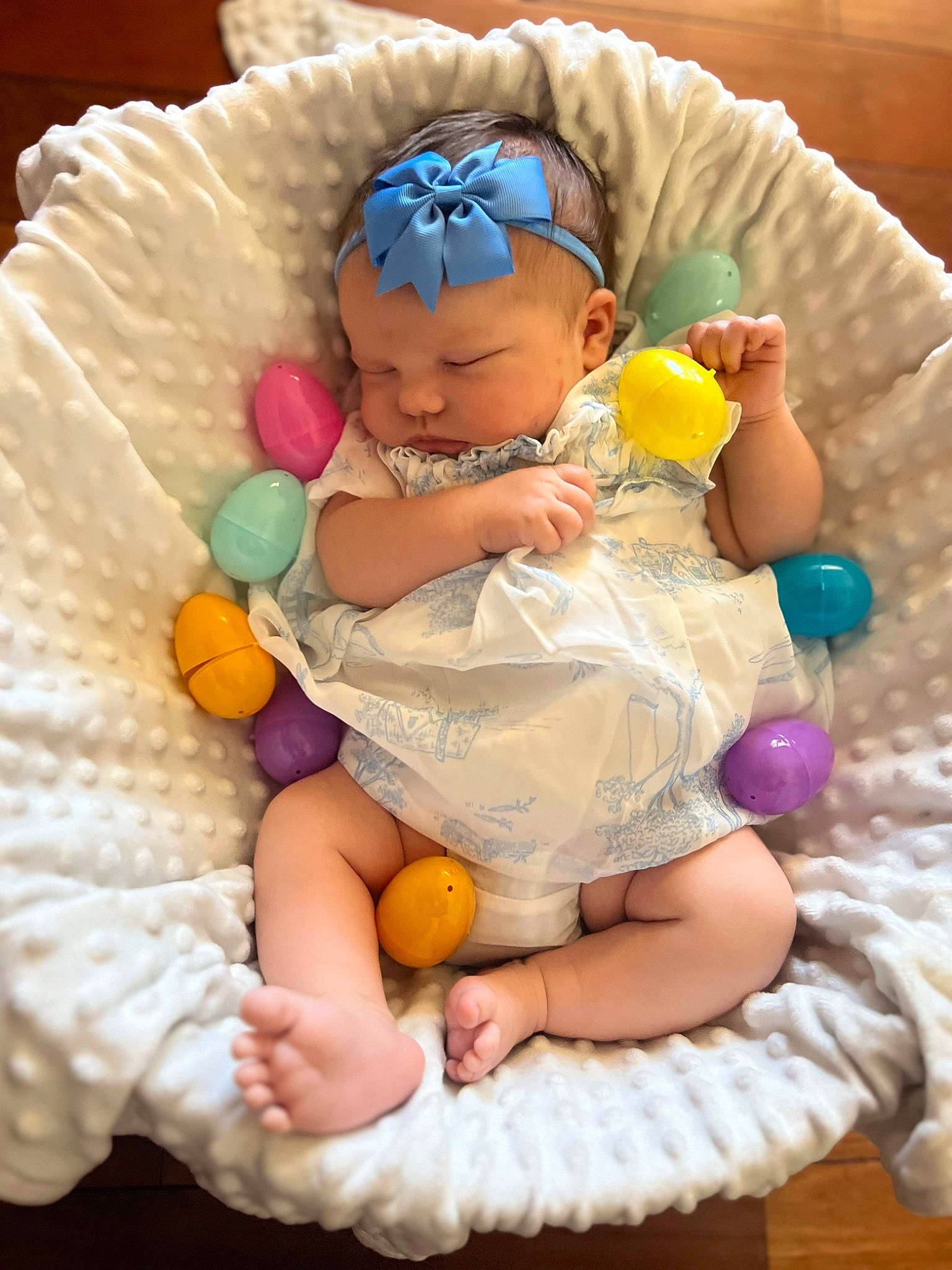 Leah joined the competition — help win amazing prizes! baby, baby_products, baby_sleeping, baby_toddler_clothing, baby_toys, cap, child, comfort, event, fashion_accessory, fun, happy, headwear, peach, person, pink, play, plush, sitting, stuffed_toy