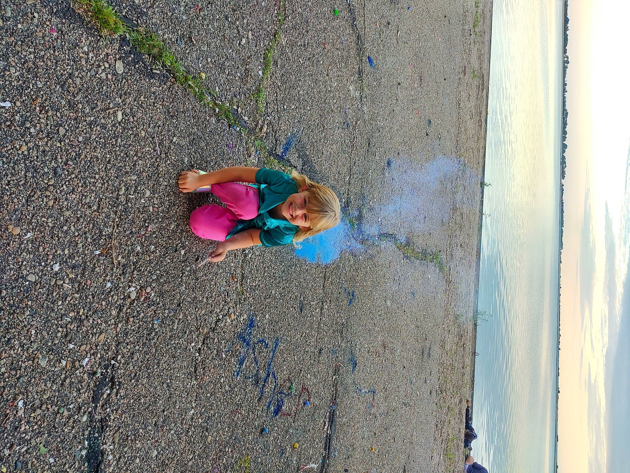 Hailey joined the competition — help win amazing prizes! asphalt, beach, child, city, concrete, electric_blue, fun, joy, person, road, road_surface, sand, shadow, sidewalk, sky, soil, tar, tints_and_shades, toddler, wall