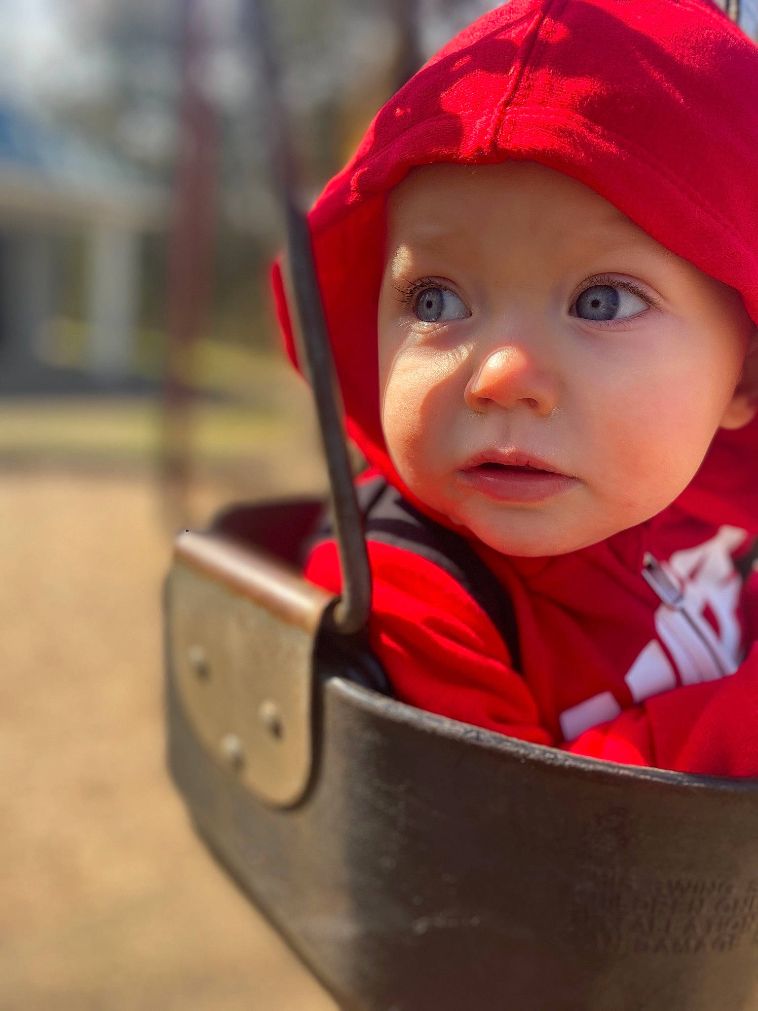 Natalee joined the competition — help win amazing prizes! baby, baby_carriage, baby_toddler_clothing, cap, cheek, child, chin, clothing, eye, face, fashion_accessory, grass, happy, headgear, headwear, lip, nose, outerwear, person, recreation