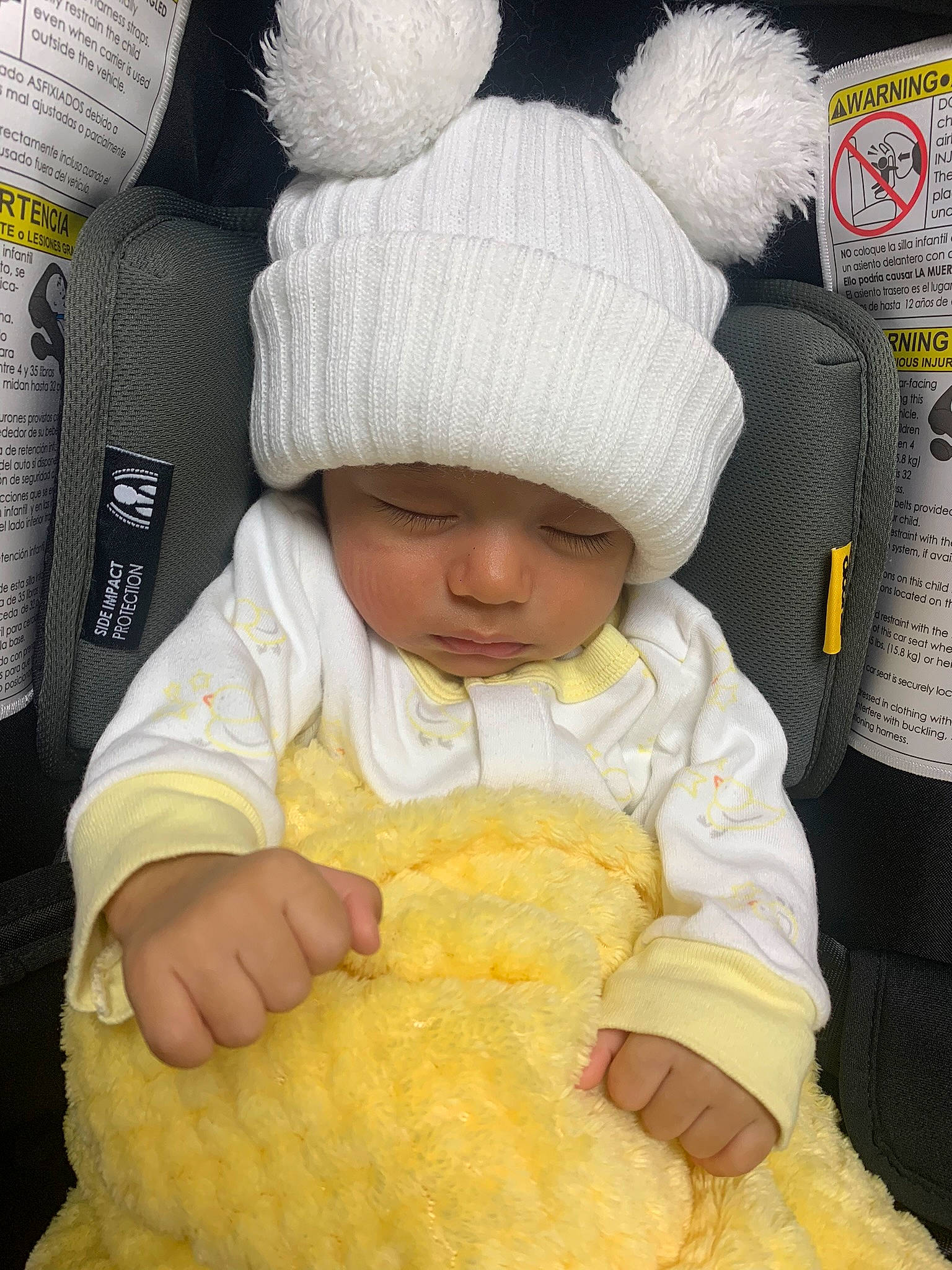 Jeremy is registered to the contest to win money with this photo: baby, baby_products, baby_sleeping, baby_toddler_clothing, beanie, cap, cheek, child, comfort, fashion_accessory, headwear, knit_cap, knitting, linens, person, skin, sleeve, thumb, toddler, white