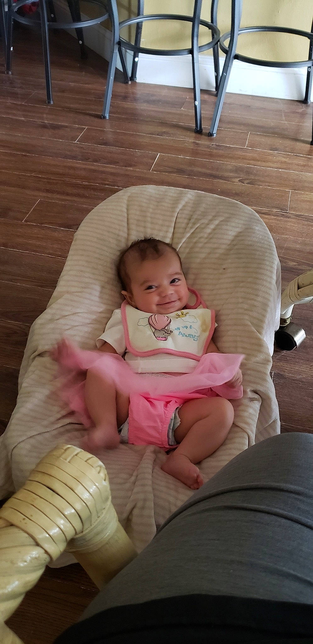 Stella joined the competition — help win amazing prizes! baby, child, comfort, joy, person, pink, product, sitting, skin, toddler, vacation