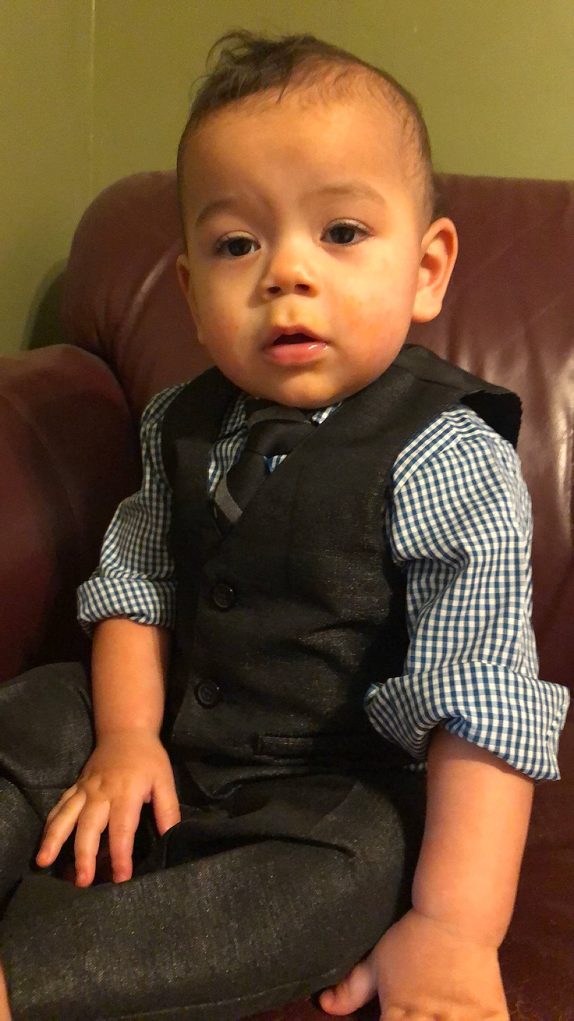 Adriel joined the competition — help win amazing prizes! baby, cheek, child, face, forehead, head, nose, person, sitting, skin, toddler