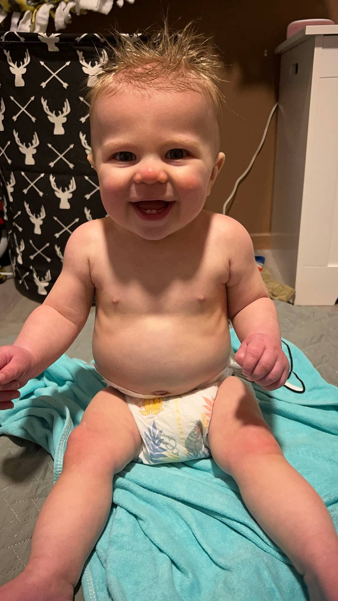 Asher is registered to the contest to win money with this photo: baby, baby_toddler_clothing, cheek, chest, chin, eye, face, finger, happy, head, iris, joy, mouth, muscle, organ, person, pink, skin, smile, stomach