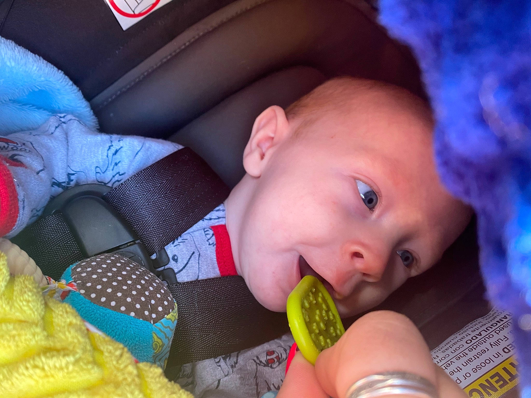 Atticus is registered to the contest to win money with this photo: baby, baby_sleeping, baby_toddler_clothing, child, close_up, comfort, finger, fun, happy, iris, mouth, nail, nose, organ, person, product, skin, snapshot, textile, thumb