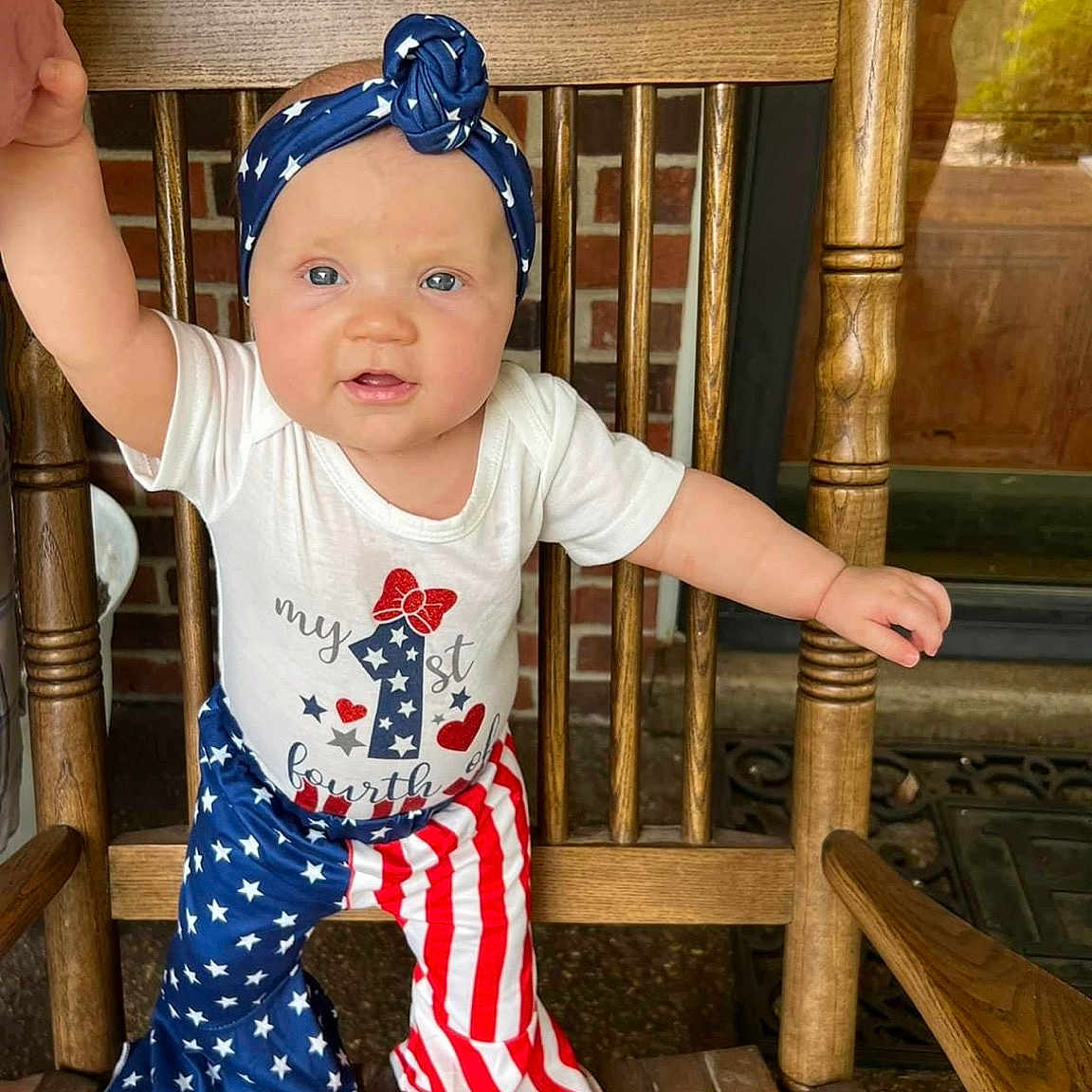 Willadean joined the competition — help win amazing prizes! baby, baby_safety, baby_toddler_clothing, child, costume_hat, electric_blue, facial_expression, fashion_accessory, flooring, fun, happy, leisure, pattern, sitting, sleeve, standing, t_shirt, toddler, vacation, wood