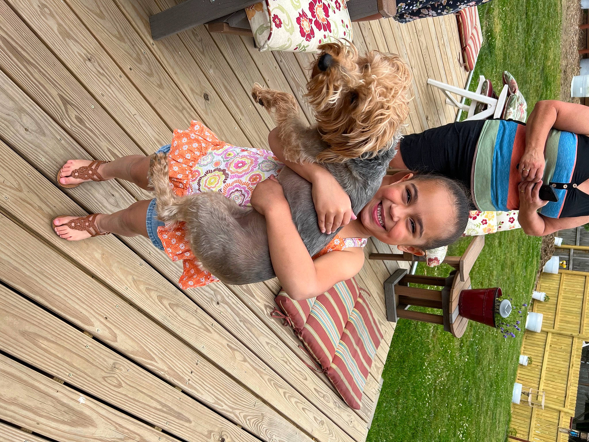 Leiana joined the competition — help win amazing prizes! child, flooring, fun, grass, green, happy, hardwood, human_leg, joy, leisure, pattern, person, plant, recreation, sandal, shorts, smile, thigh, toddler, tree