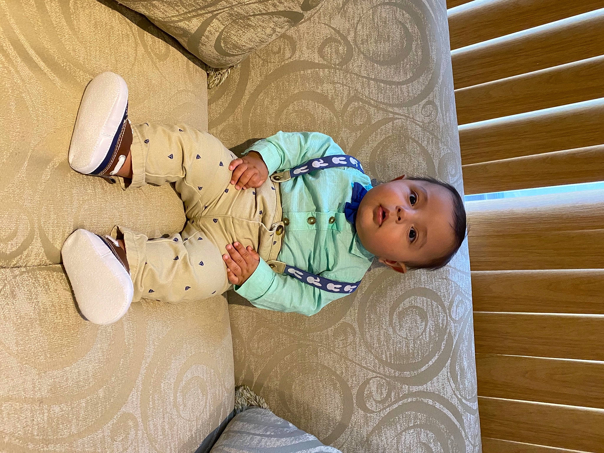 Jose joined the competition — help win amazing prizes! baby, baby_products, baby_safety, baby_sleeping, baby_toddler_clothing, child, comfort, couch, flooring, foot, hardwood, linens, mammal, person, product, room, sitting, skin, textile, toddler