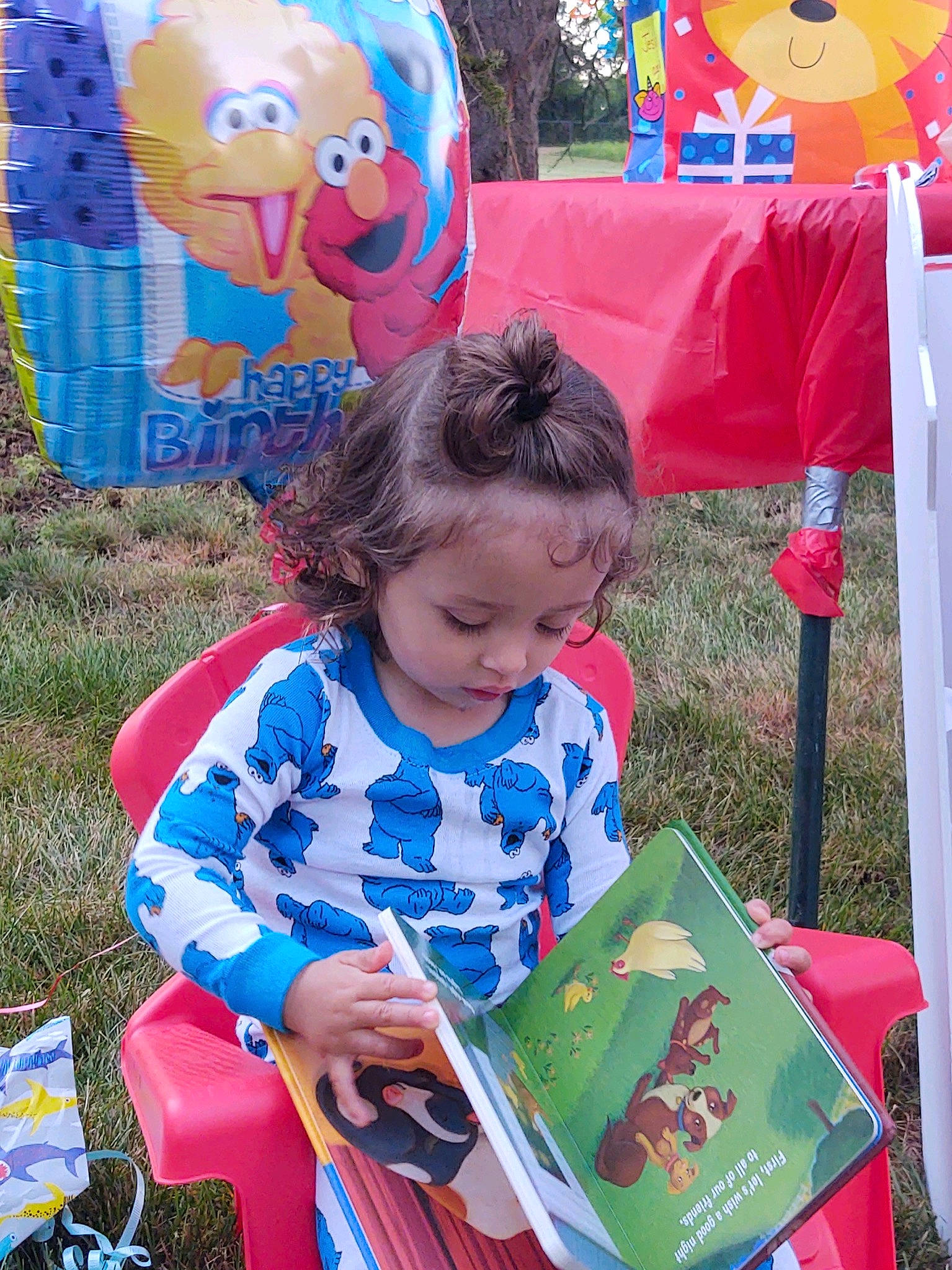 Jasiah is registered to the contest to win money with this photo: blue, book, child, event, fun, grass, green, happy, leisure, people, person, photograph, plant, play, public_space, recreation, sharing, snapshot, summer, toddler