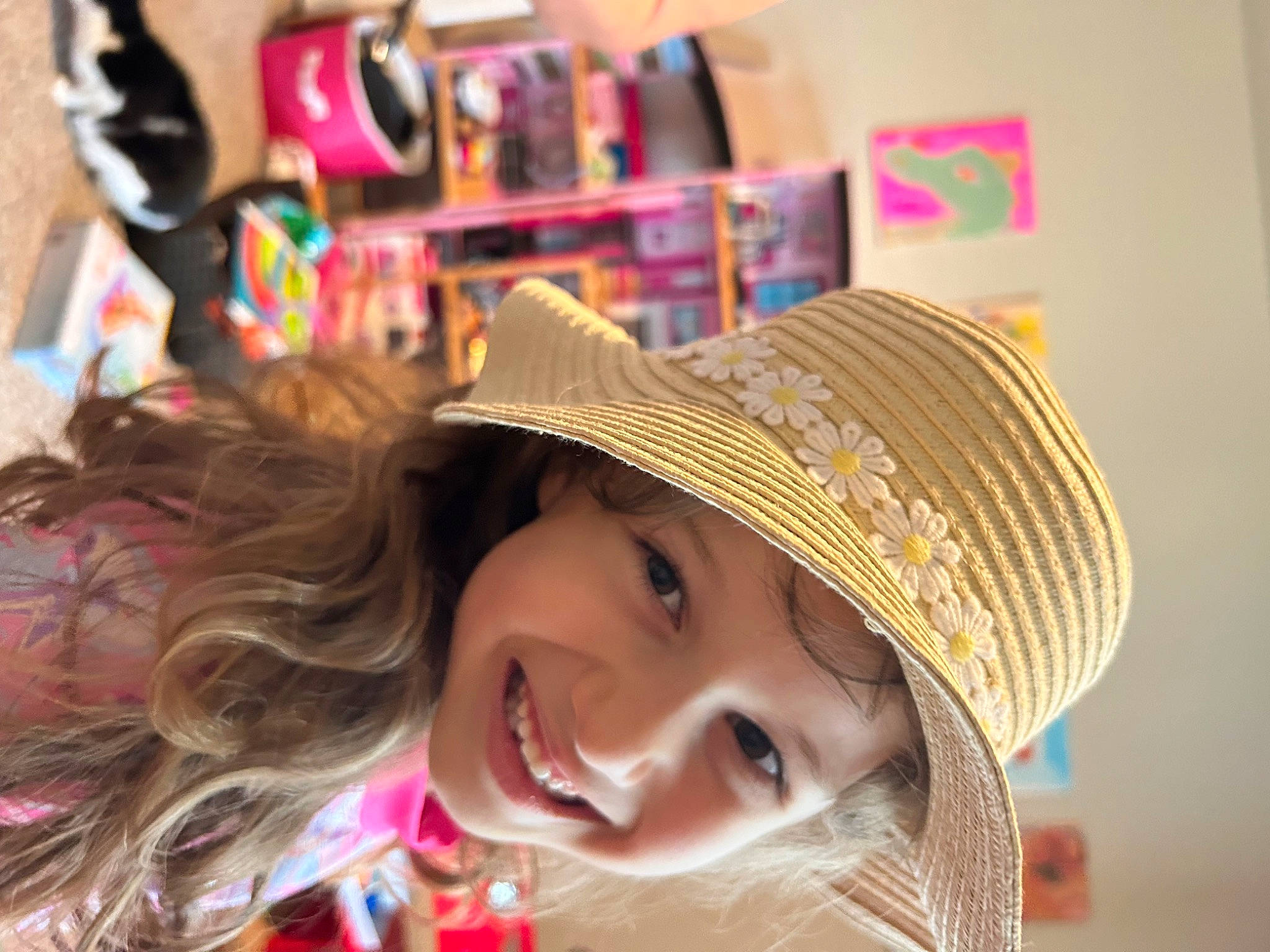 Ainara is registered to the contest to win money with this photo: cap, child, event, eye, eyelash, eyewear, fashion_accessory, feathered_hair, fedora, fun, happy, hat, headgear, headwear, joy, leisure, lip, magenta, person, room