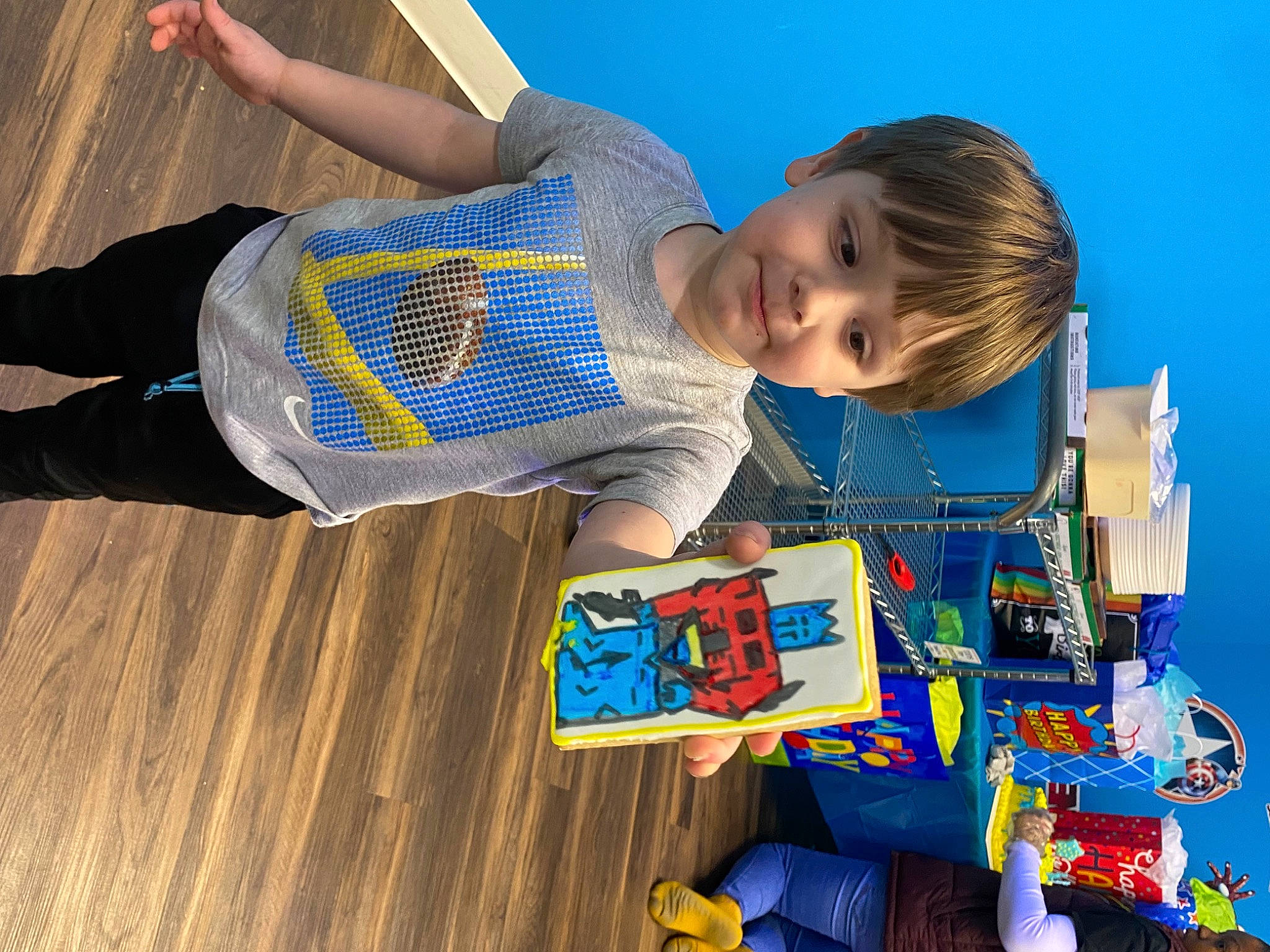 Daniel joined the competition — help win amazing prizes! baby, baby_toddler_clothing, blue, child, elbow, electric_blue, flooring, fun, happy, hardwood, joy, leisure, person, play, sleeve, smile, toddler, toy, toy_vehicle, travel