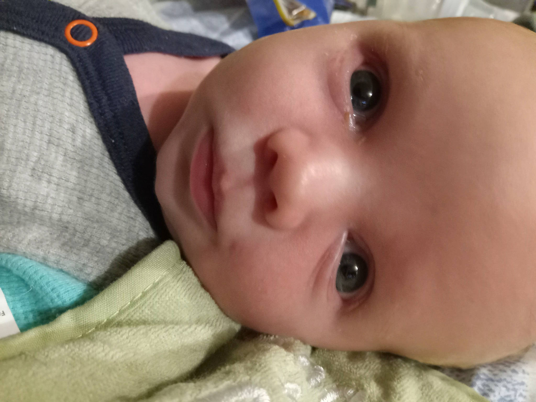 Leon is registered to the contest to win money with this photo: baby, baby_toddler_clothing, cheek, child, close_up, eye, eyebrow, eyelash, forehead, happy, headgear, human_body, iris, lip, mouth, neck, nose, person, skin, toddler