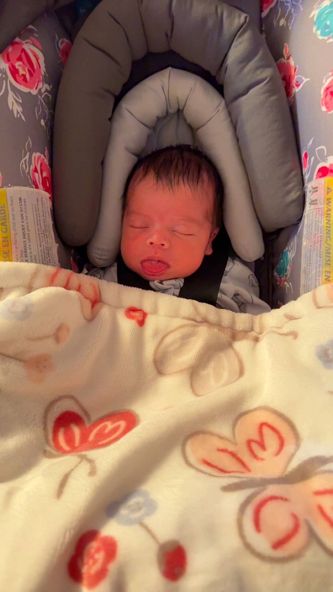 Oaklynn joined the competition — help win amazing prizes! baby, baby_products, baby_sleeping, baby_toddler_clothing, bedding, bedtime, carmine, cheek, child, comfort, eye, face, linens, mouth, pattern, person, red, skin, textile, thumb