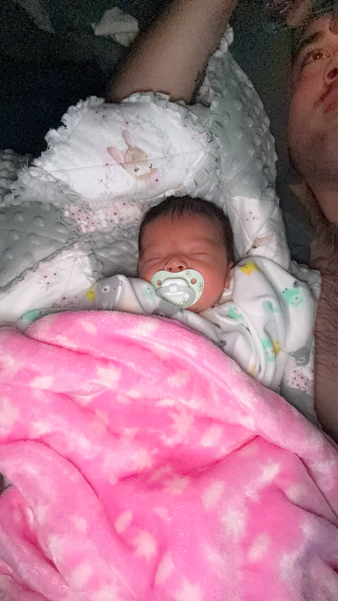 Oaklynn joined the competition — help win amazing prizes! baby, baby_sleeping, bedtime, cheek, child, chin, comfort, ear, eye, eyebrow, face, finger, iris, linens, lip, mouth, nose, person, pink, skin