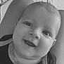 Kassïm a rejoint le concours — aidez-le/la à gagner de superbes lots ! baby, smiling, close_up, face, infant, happy, portrait, child, eyes, mouth, skin, clothing, lying_down, comfort, cute, young, head, expression, person, black_and_white