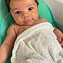 baby, infant, towel, seat, cute, child, skin, face, eyes, hair, arm, hand, expression, indoor, comfort, soft, relaxation, person, portrait, newborn