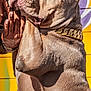 animal, background, canine, closeup, colorful, dog, expression, friendly, gold_chain, graffiti, hands, interaction, muscular, outdoor, person, pet, pitbull, playful, portrait, urban